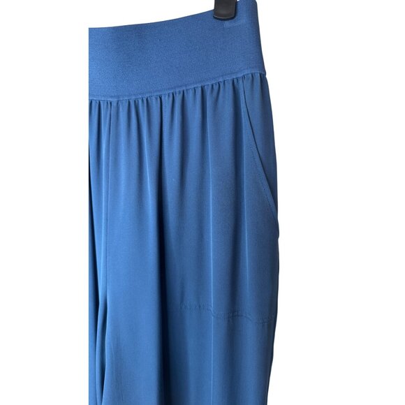 Theory Small 100% Silk Harem Jogger Pants Brilliant Blue Pockets Elastic Waist - Picture 10 of 16